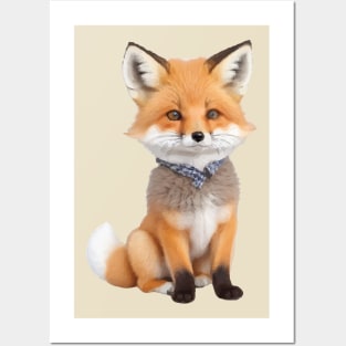 Nature, Cute Fox With Cute Small Shirt Posters and Art